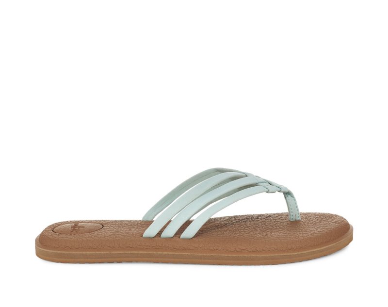 Sanuk Yoga Salty - Sanuk Flip Flops Womens Brown / Light Blue - Philippines FLIVDS087